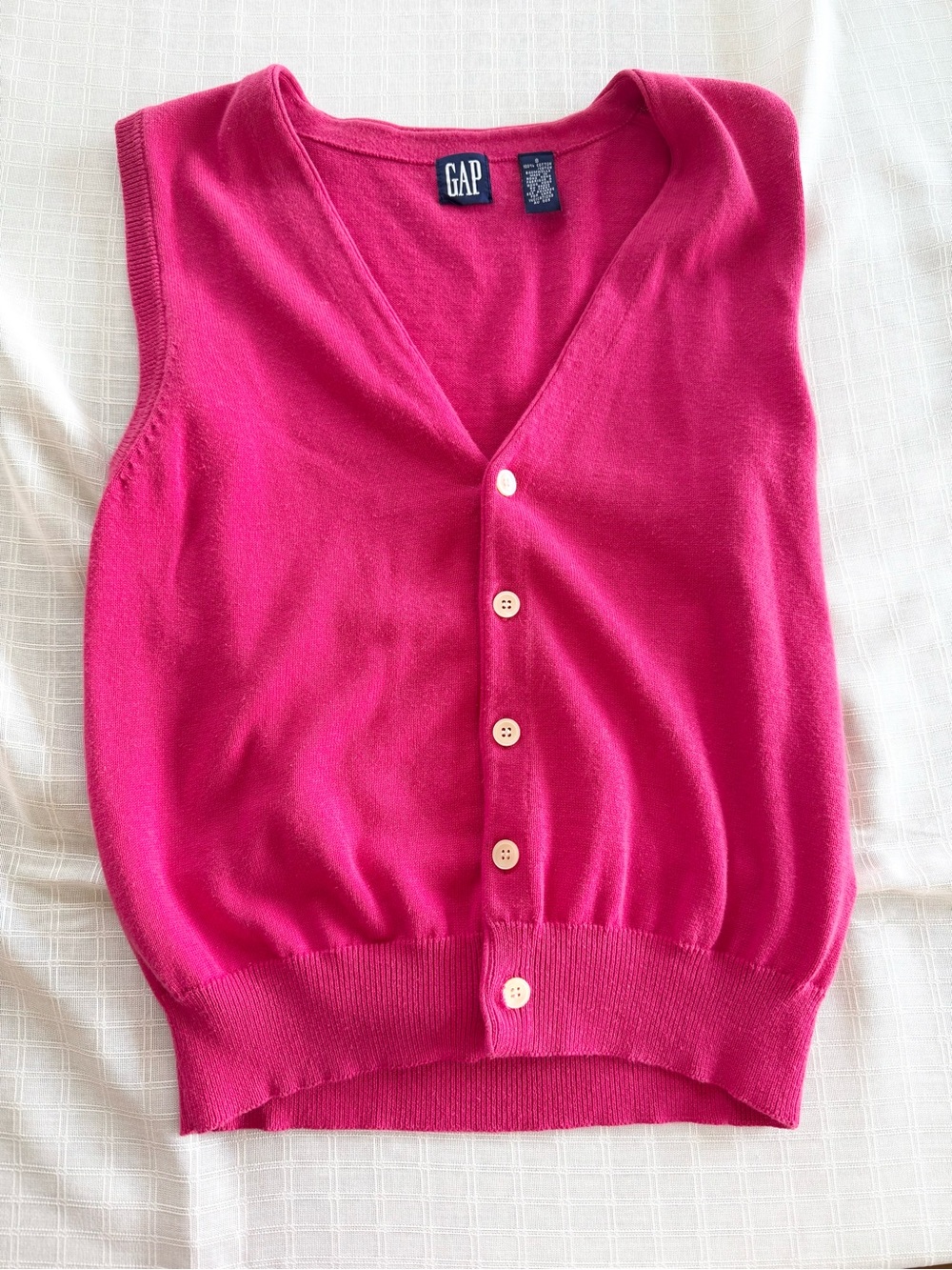 Vintage 90s/2000s Gap hot pink cotton sweater vest